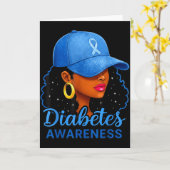 Funny Diabetes Awareness Month Black Women  Kaart (Gele Bloem)