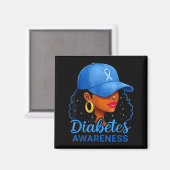 Funny Diabetes Awareness Month Black Women  Magneet (Voorkant / Achterkant)