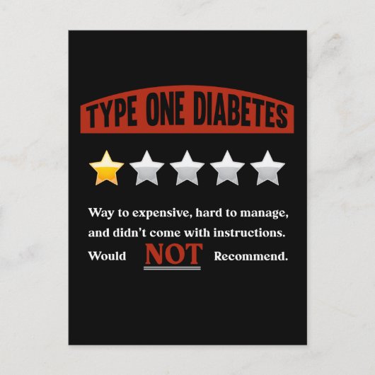 Funny Diabetes Joke Diabetic Humor Briefkaart (Voorkant)