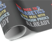 Funny Diabetes Rude Insulin Warrior Diabetic Cadeaupapier (Rol Hoek)