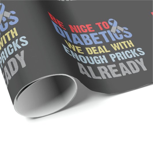 Funny Diabetes Rude Insulin Warrior Diabetic Cadeaupapier (Rol Hoek)