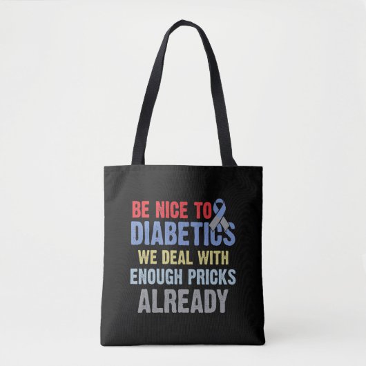 Funny Diabetes Rude Insulin Warrior Diabetic Tote Bag (Voorkant)