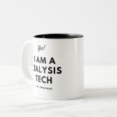 Funny Dialysis Tech Nurse Black and White Tweekleurige Koffiemok (Voorkant links)