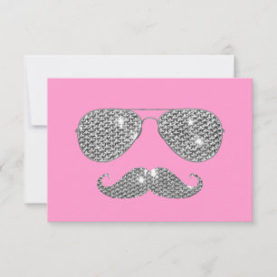 Funny Diamond Mustache met bril