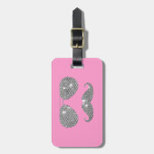 Funny Diamond Mustache met bril Bagagelabel (Voorkant verticaal)