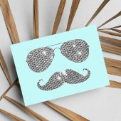 Funny Diamond Mustache met bril Briefkaart