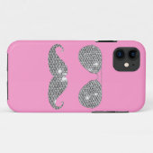 Funny Diamond Mustache met bril Case-Mate iPhone Case (Achterkant (horizontaal))