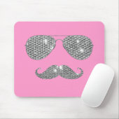 Funny Diamond Mustache met bril Muismat (Met muis)