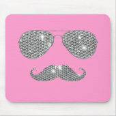 Funny Diamond Mustache met bril Muismat (Voorkant)