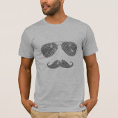 Funny Diamond Mustache met bril T-shirt (Voorkant)