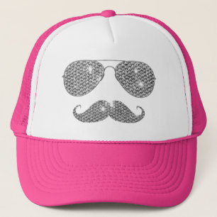 Funny Diamond Mustache met bril Trucker Pet