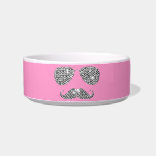 Funny Diamond Mustache met bril Voerbakje