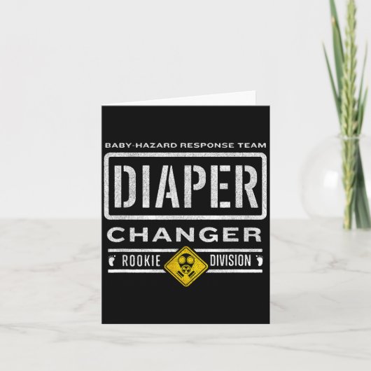 Funny Diaper Changer Duty - Expecting Baby New Dad Kaart (Voorkant)