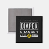 Funny Diaper Changer Duty - Expecting Baby New Dad Magneet (Voorkant / Achterkant)