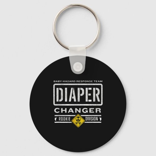 Funny Diaper Changer Duty - Expecting Baby New Dad Sleutelhanger (Voorkant)