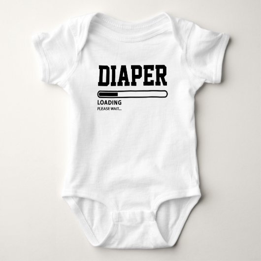 Funny Diaper laden alsjeblieft wacht op Baby Bodys Romper (Voorkant)