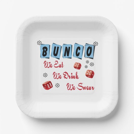Funny Dice Girls Night Out Bunco Papieren Bordje (Voorkant)
