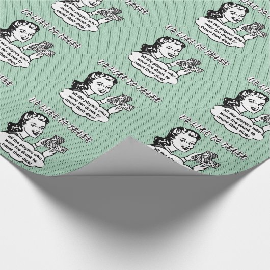 Funny Dice - Ik wil graag bedanken Cadeaupapier (Hoek)