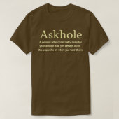 Funny Dictionary Word Askhole Definition Sarcastic T-shirt (Design voorkant)