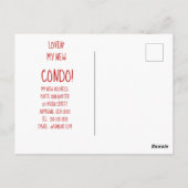 Funny die naar een condoom adresverandering van de briefkaart (Achterkant)