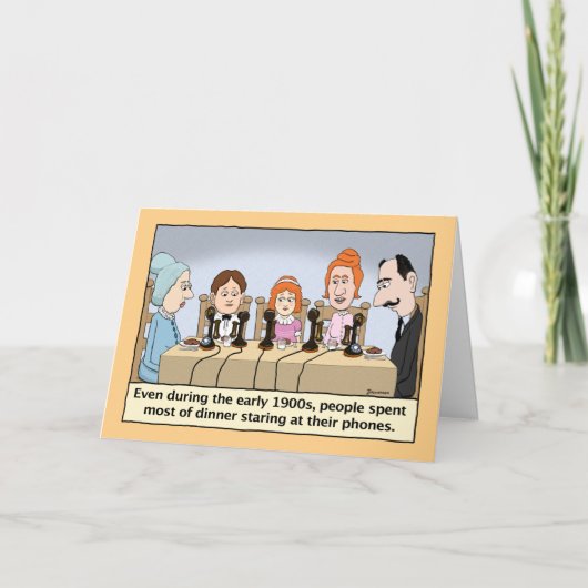 Funny die op honing staart tijdens de avondmaaltij kaart (Voorkant)