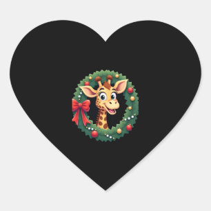 Funny dier giraffe meme gezicht feestelijke Kerst  Hart Sticker