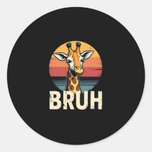 Funny dier giraffe meme gezicht feestelijke Kerst  Ronde Sticker