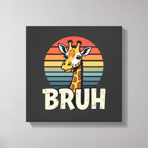 Funny dier giraffe meme gezicht festieve kerst t-s canvas afdruk