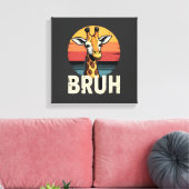 Funny dier giraffe meme gezicht festieve kerst t-s canvas afdruk (Insitu (Woonkamer))