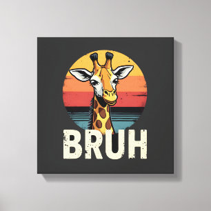 Funny dier giraffe meme gezicht festieve kerst t-s canvas afdruk