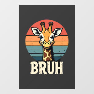 Funny dier giraffe meme gezicht festieve Kerst T-s Raamsticker