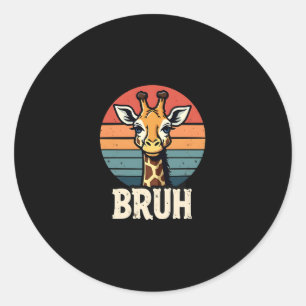 Funny dier giraffe meme gezicht festieve Kerst T-s Ronde Sticker