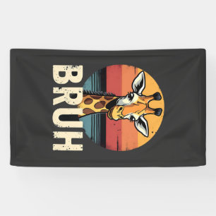 Funny dier giraffe meme gezicht festieve kerst t-s spandoek