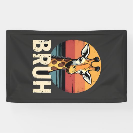 Funny dier giraffe meme gezicht festieve kerst t-s spandoek (Horizontaal)