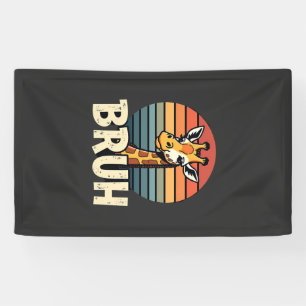 Funny dier giraffe meme gezicht festieve kerst t-s spandoek