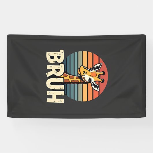 Funny dier giraffe meme gezicht festieve kerst t-s spandoek (Horizontaal)