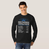 Funny Diesel Mechanic Hourly Rate T-shirt (Voorkant volledig)