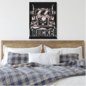 Funny Diesel Trucker Big Rig Semi Canvas Afdruk (Insitu (Slaapkamer))
