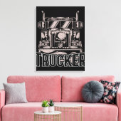 Funny Diesel Trucker Big Rig Semi Canvas Afdruk (Insitu (Woonkamer))