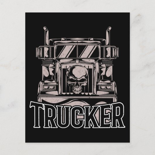 Funny Diesel Trucker Big Rig Semi Flyer (Achterkant)