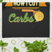 Funny Diet Humor - Hoe ik koolhydraten snijd - Piz Theedoek (Gevouwen)