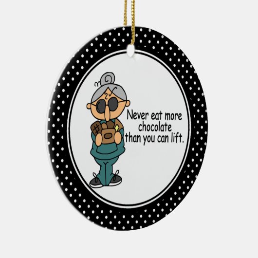 Funny Diet Humor kerstversiering Keramisch Ornament (Rechts)