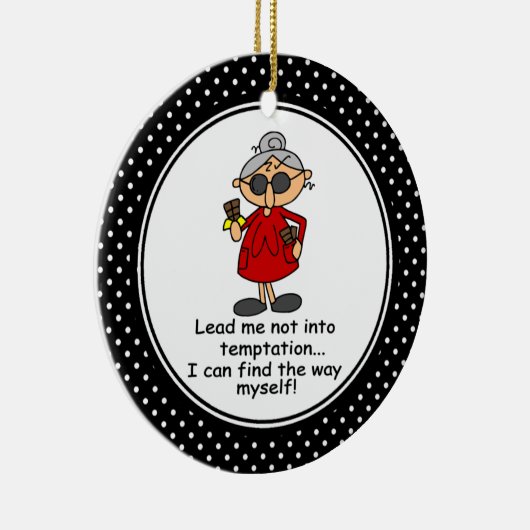 Funny Diet Humor kerstversiering Keramisch Ornament (Rechts)