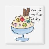 Funny Diet Quote Ice Cream Sundae Magneet (Voorkant)
