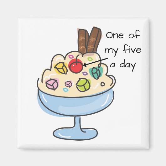 Funny Diet Quote Ice Cream Sundae Magneet (Voorkant)
