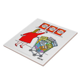 Funny Diet Reminder Cartoon Kitchen Trivet Tegeltje