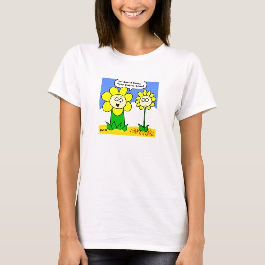 Funny Dieting Flower Cartoon Damt-Shirt T-shirt (Voorkant)