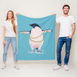 Funny Dieting Penguin Fleece Deken