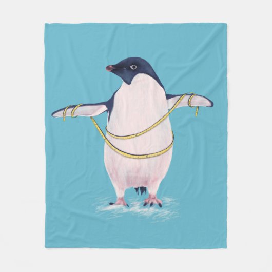Funny Dieting Penguin Fleece Deken (Voorkant)