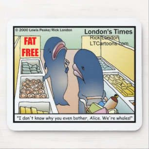Funny Dieting Whales T - shirts Mokken Kaarten en Muismat